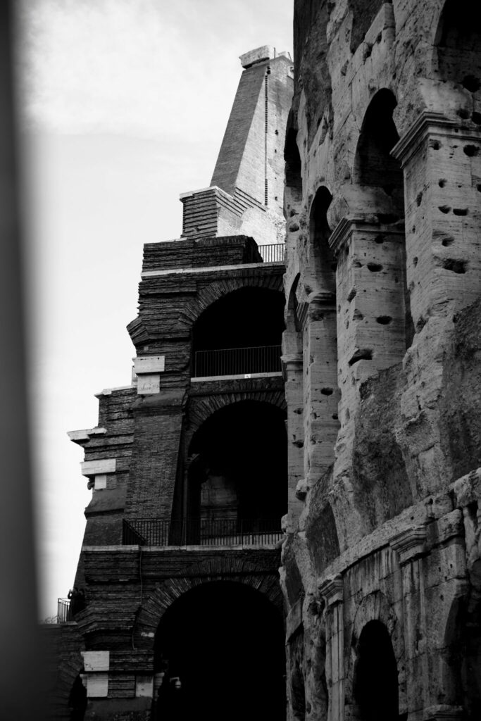 Rom - Kolosseum - Schwarzweiß - Detailaufnahmen am Kolosseum