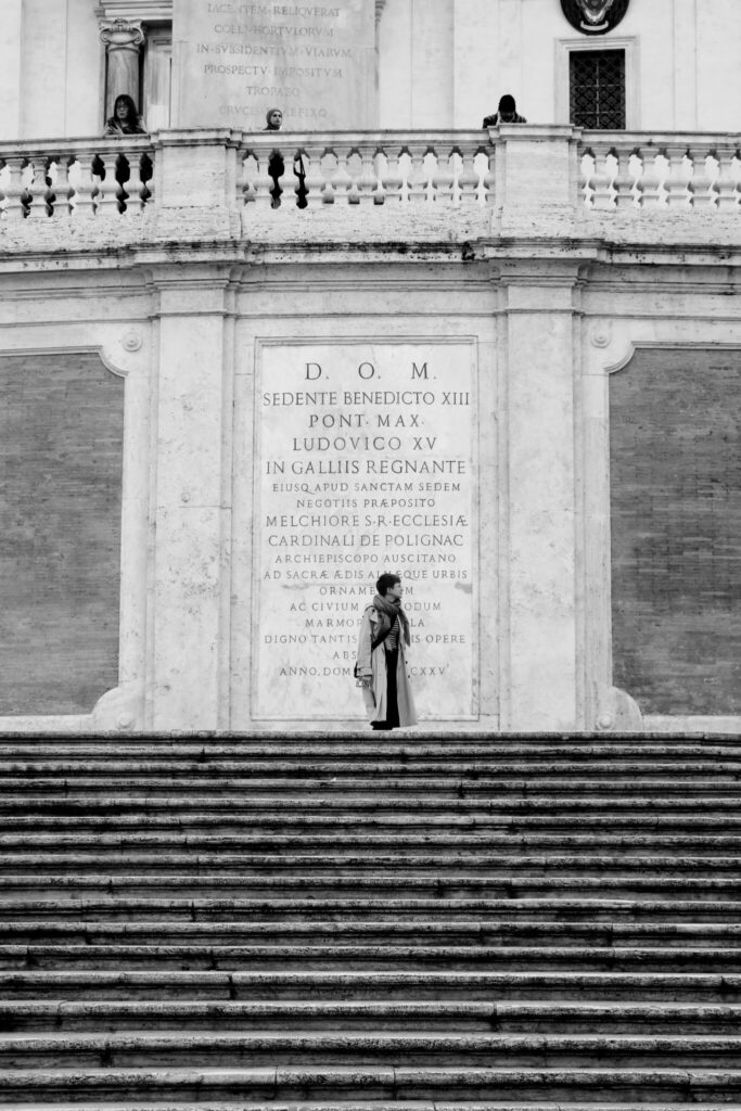 Rom - Spanische Treppe - Monochrom - Zentriert - Eine der bekanntesten Sehenswürdigkeiten Roms